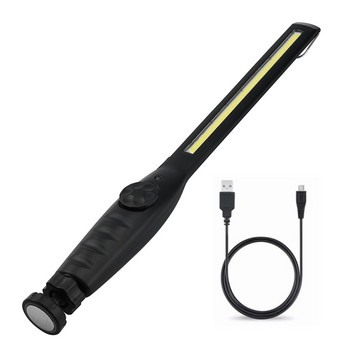 Περιστροφή 180 μοιρών COB LED Φωτεινός φακός Φωτιστικός φακός εργασίας Φωτιστικός φακός με γάντζο USB Επαναφορτιζόμενα Εργαλεία επιθεώρησης αυτοκινήτου