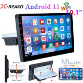 X-REAKO 1 Din 10,1`` Andriod 11 auto multimeediumipleier GPS-navigatsioon Bluetooth autoheli Wifi USB FM peegellink HD autoraadio