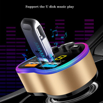 Автомобилен Bluetooth 5.0 FM трансмитер Безжичен хендсфри аудио приемник Автоматичен MP3 плейър QC 3.0 Dual USB бързо зарядно Аксесоари за кола