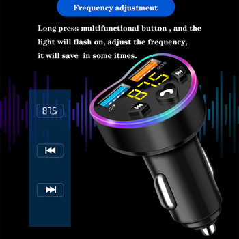 Αυτοκίνητο Bluetooth 5.0 FM πομπός ασύρματος δέκτης ήχου handsfree Αυτόματη συσκευή αναπαραγωγής MP3 QC 3.0 Διπλός γρήγορος φορτιστής USB Αξεσουάρ αυτοκινήτου
