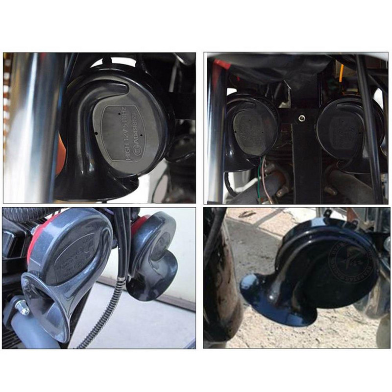 Universalus garsus automobilio oro garso signalas 12V 150DB Trimitas Super Train Garsas, skirtas sunkvežimiams Transporto priemonių garso signalas Dviejų tonų elektrinis sraigės oro signalo švilpukas