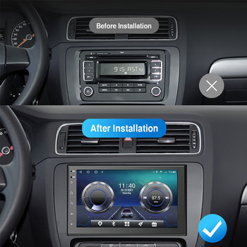 GRANDnavi 2 Din Android Ραδιόφωνο αυτοκινήτου GPS Συσκευή αναπαραγωγής βίντεο πολυμέσων 2.5D Πλοήγηση Bluetooth Αυτόματο ραδιόφωνο για VW Toyota Nissan Hyundai