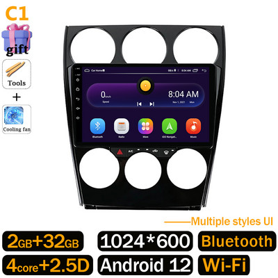 360 Kamera Android 12 Auto Radio Za Mazdu 6 2004 - 2015 Autoradio Multimedijski Video Player GPS BT WIFI+4G Monitor Carplay Stereo