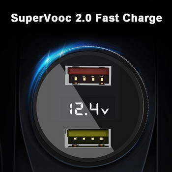 Нов 65W SUPERVOOC 2.0 SuperDart +22.5W бързо зарядно за кола 6.5A Type-C кабел за OPPO Find X3 Pro Reno 6 Realme GT Neo X50 Pro L0W2