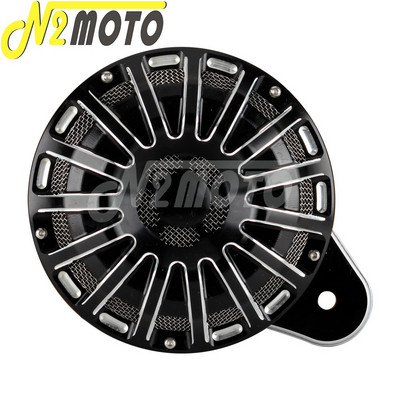 Motorkerékpár első kerek kürtös hangszóró grillmaszkok 15 csíkos fedőkürt Harley Big Twinhez 1991-2017 Dyna Sportster XL 2007-2018