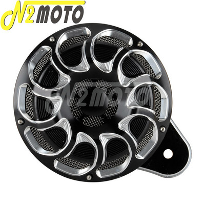 Motorkerékpár első kerek kürtös hangszóró grillmaszkok 15 csíkos fedőkürt Harley Big Twinhez 1991-2017 Dyna Sportster XL 2007-2018