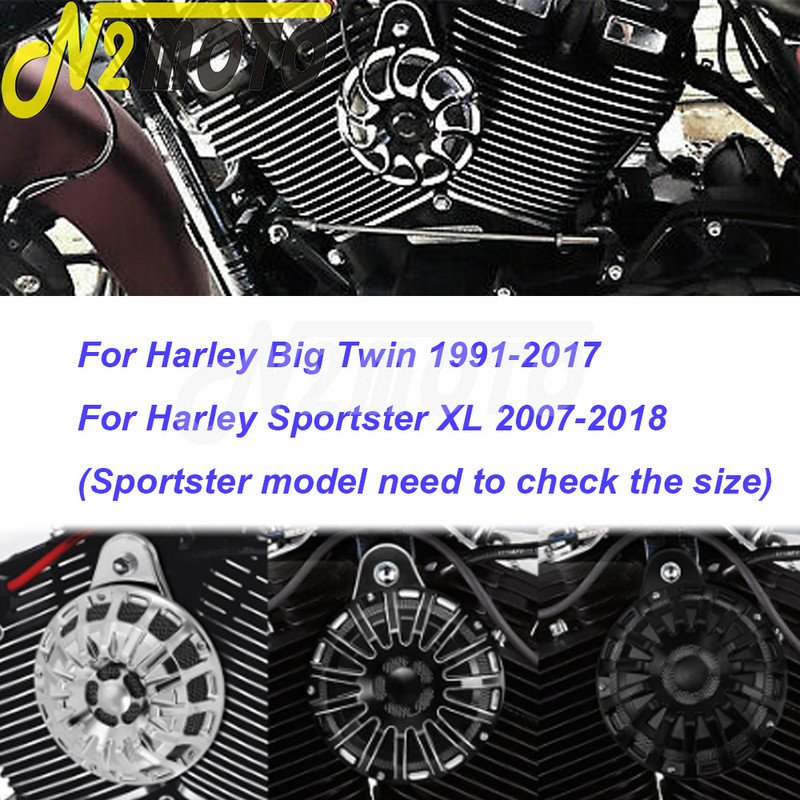 Motorkerékpár első kerek kürtös hangszóró grillmaszkok 15 csíkos fedőkürt Harley Big Twinhez 1991-2017 Dyna Sportster XL 2007-2018