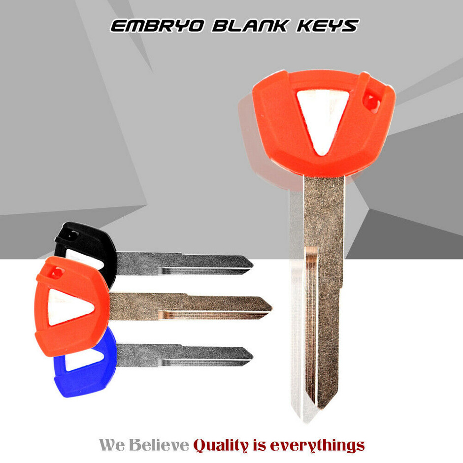 Red Blank Uncut Blade Key For Kawasaki Ninja ZX6R, ZX9R, ZX10R
