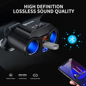 Automobilski Bluetooth 5.0 odašiljač 5v2.1A Dvostruki USB LED zaslon Višenamjenski auto punjač Handsfree UDisk Reprodukcija glazbe Upaljač