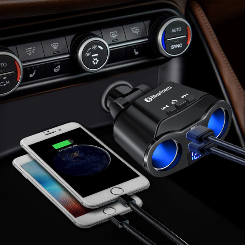 Automobilski Bluetooth 5.0 odašiljač 5v2.1A Dvostruki USB LED zaslon Višenamjenski auto punjač Handsfree UDisk Reprodukcija glazbe Upaljač