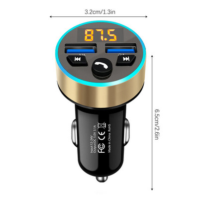 1 buc. Transmițător FM fără fir Mâini libere Kit auto Dual USB Încărcător rapid Radio MP3 Player Receptor audio fără fir Piesa auto