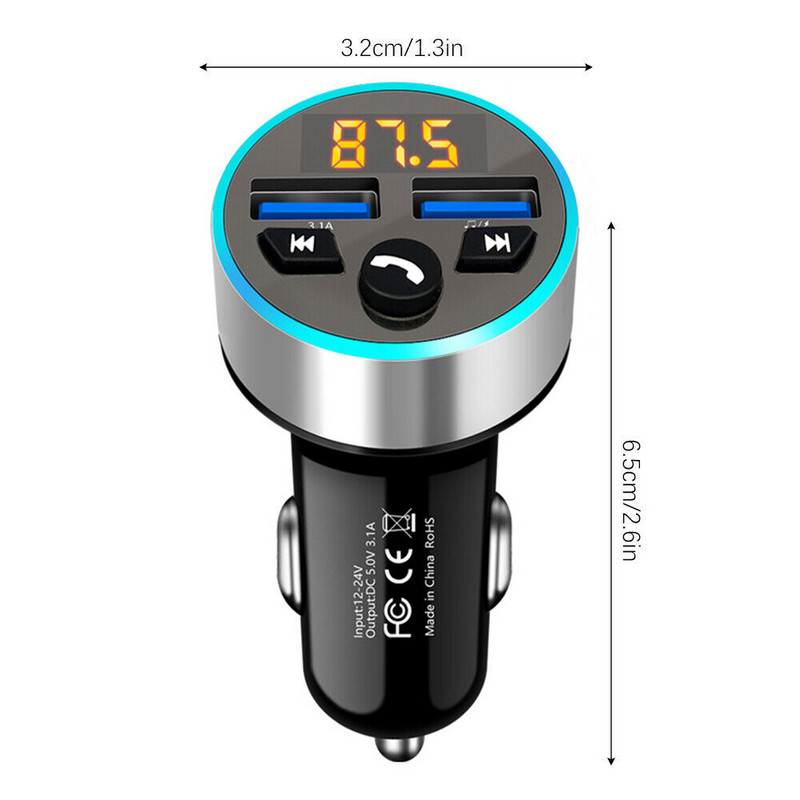 1 buc. Transmițător FM fără fir Mâini libere Kit auto Dual USB Încărcător rapid Radio MP3 Player Receptor audio fără fir Piesa auto