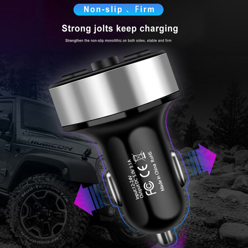 1 buc. Transmițător FM fără fir Mâini libere Kit auto Dual USB Încărcător rapid Radio MP3 Player Receptor audio fără fir Piesa auto