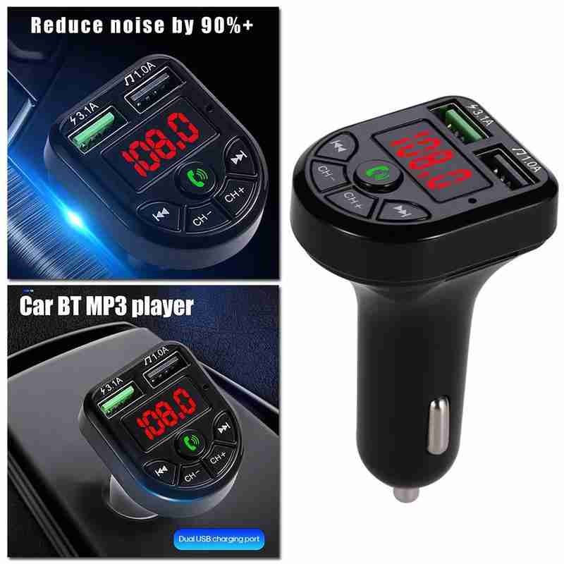 Transmițător FM auto Adaptor Bluetooth Modulator FM Accesorii auto Încărcător rapid Dual USB Handfree bluetooth coche