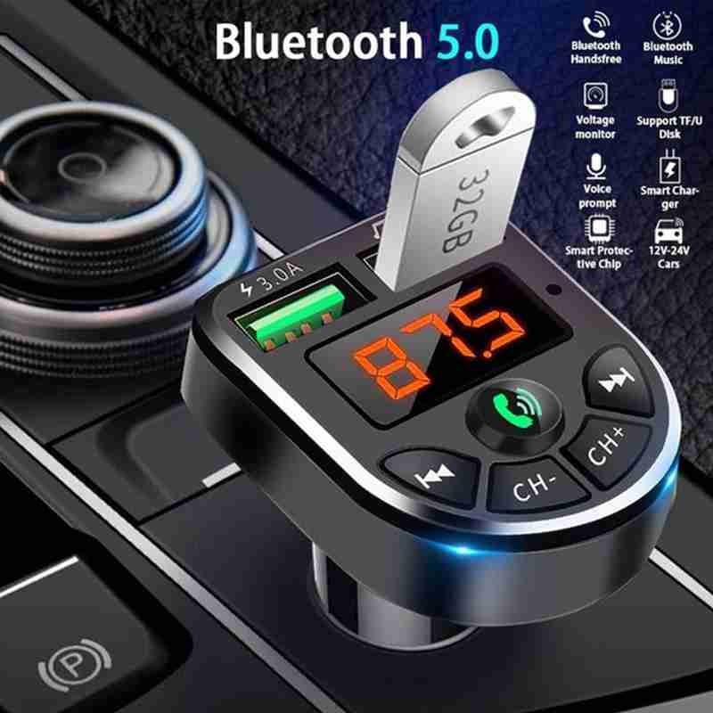 Transmițător FM auto Adaptor Bluetooth Modulator FM Accesorii auto Încărcător rapid Dual USB Handfree bluetooth coche