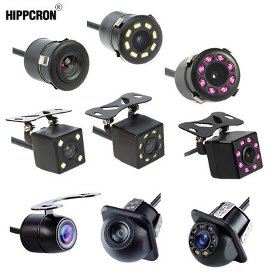 Hippcron automašīnas atpakaļskata kamera 4 LED nakts redzamības atpakaļgaitas automātiskais parkošanās monitors CCD ūdensizturīgs 170 grādu HD video