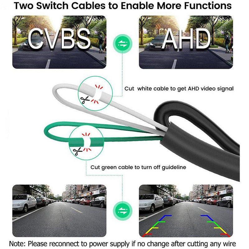 360° reguleeritav esi-/tagakaamera, OEM-i ministiilis kalasilm-objektiiv, külg-/tahavaatekaamera öönägemine veekindel