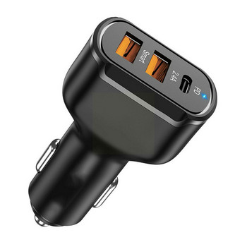 48W Car Charge PD 3 Θύρες USB QC4.0QC3.0 Τύπος C Γρήγορη φόρτιση για Xiaomi για Samsung Προσαρμογέας φορτιστή κινητού τηλεφώνου στο αυτοκίνητο Y1I6
