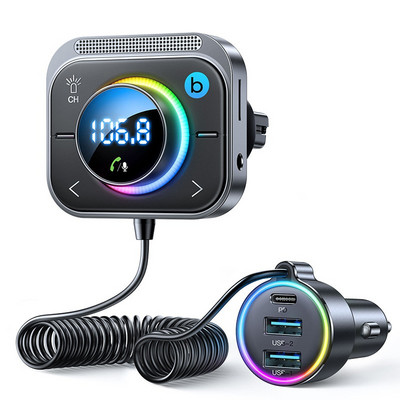 Bluetooth 5.3 FM Transmitt Bluetooth Προσαρμογέας αυτοκινήτου Φορτιστής αυτοκινήτου PD&QC 3.0 FM Bluetooth Transmitter Cardulator In The Car