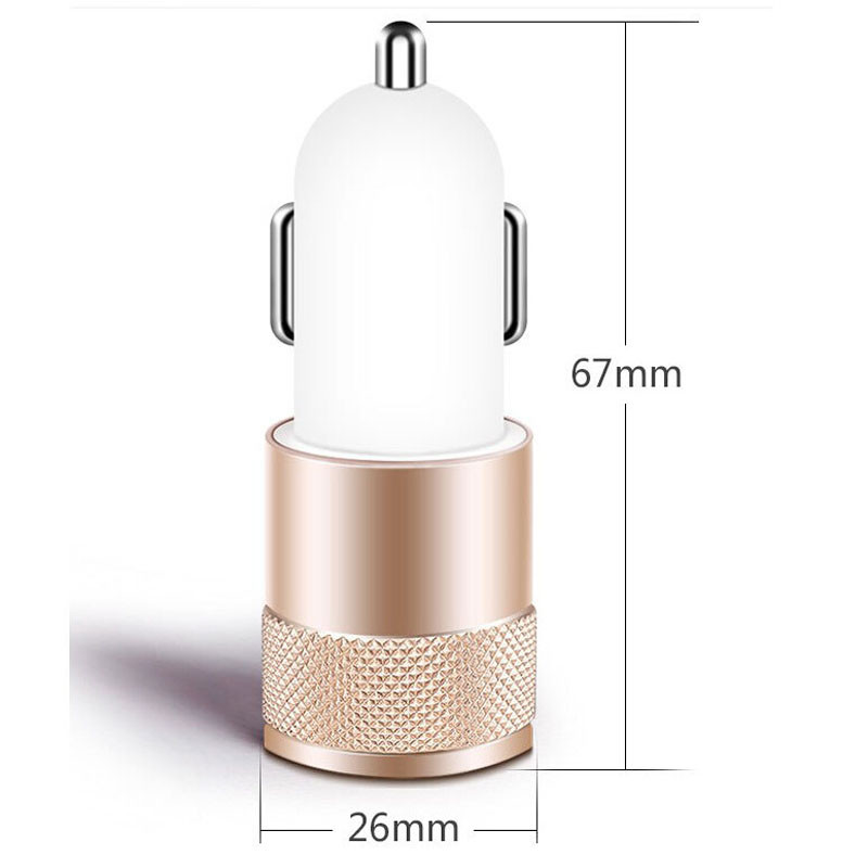 USB automobilinis įkroviklis Mini dvigubas USB prievadas Universalus 2.1A automobilinis įkroviklis, skirtas mobiliajam telefonui 2 USB prievadas įkrovimo adapteris automobilio stiliaus auto