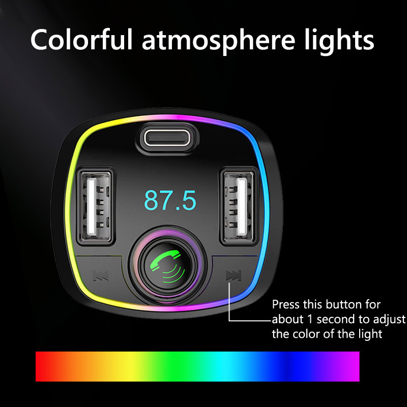 Bluetooth 5.0 FM-saatja MP3-mängija juhtmeta helivastuvõtja PD 18W QC3.0 USB-kiirlaadimine vabakäeautokomplekt FM-modulaator