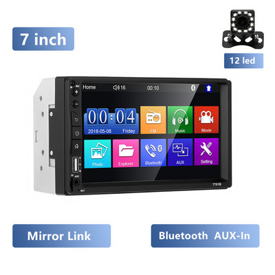 Stereo auto 2 din 2 DIN 7 inchi Radio auto Multimedia Player MP5 Bluetooth USB TF AUX-in Receptor radio multimedia Transmițător FM