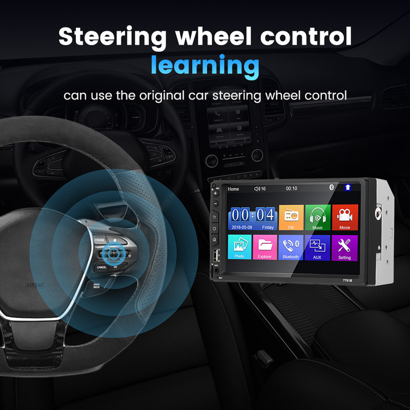 Stereo auto 2 din 2 DIN 7 inchi Radio auto Multimedia Player MP5 Bluetooth USB TF AUX-in Receptor radio multimedia Transmițător FM