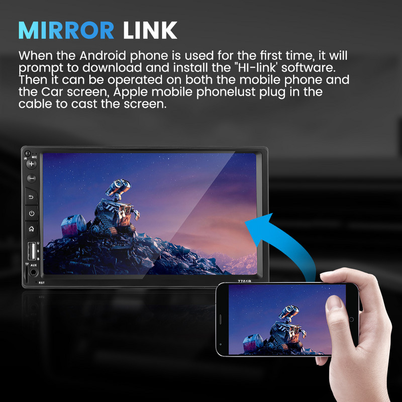 Stereo auto 2 din 2 DIN 7 inchi Radio auto Multimedia Player MP5 Bluetooth USB TF AUX-in Receptor radio multimedia Transmițător FM