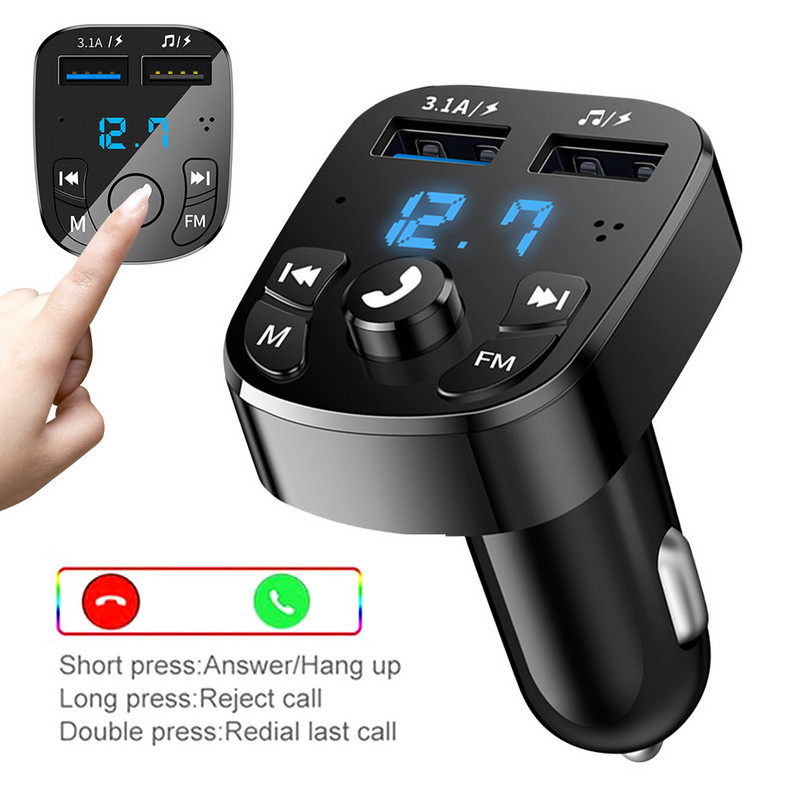 Bluetooth FM adó autós töltő Audio Dual USB autós MP3 lejátszó autorádió kihangosító töltő 3.1A gyorstöltő