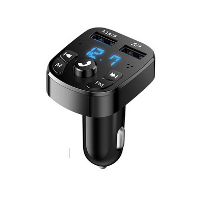 Autós kihangosító Bluetooth-kompatibilis 5.0 FM adó autós lejátszókészlet kártya autós töltő gyors QC3.0 dupla USB feszültségmérővel Új