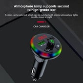 Automobilinis laisvų rankų įranga Bluetooth 5.0 FM siųstuvas automobilinis rinkinys belaidis laisvų rankų įrangos garso imtuvas Automobilinis MP3 grotuvas 3.1A dvigubas USB greitas įkroviklis