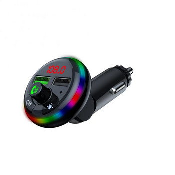 Автомобилен хендфрий Bluetooth 5.0 FM трансмитер Автомобилен комплект Безжичен хендсфри аудио приемник Автомобилен MP3 плейър 3.1A двойно USB бързо зарядно устройство