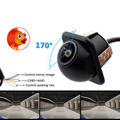 Automobilio galinio vaizdo kamera plataus kampo naktinio matymo atbuline eiga automatinis parkavimosi monitorius CCD IP67 atsparus vandeniui 170 laipsnių HD vaizdo žuvies akies objektyvas