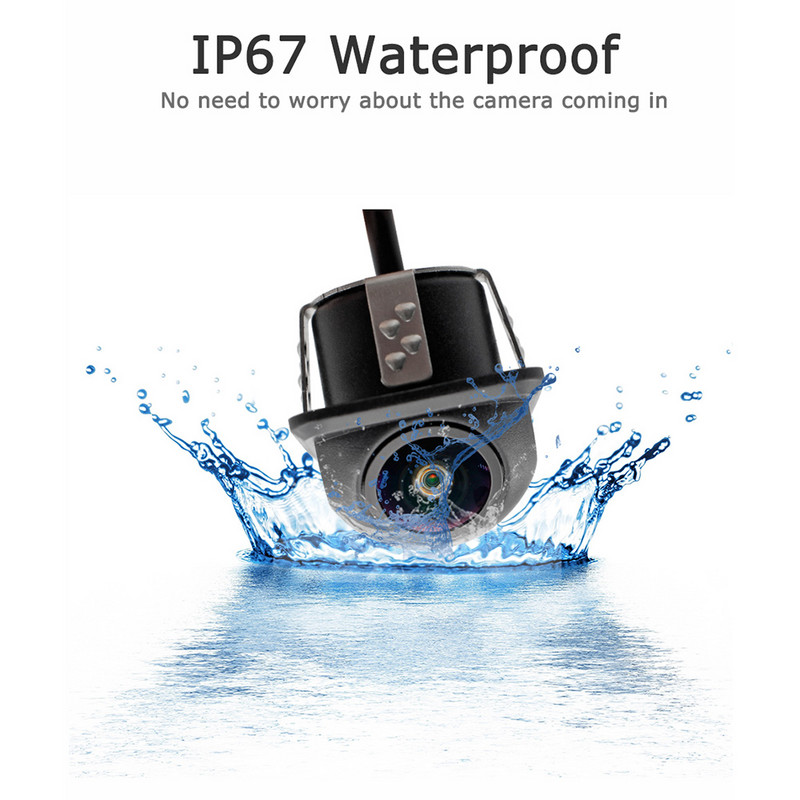 Automobilio galinio vaizdo kamera plataus kampo naktinio matymo atbuline eiga automatinis parkavimosi monitorius CCD IP67 atsparus vandeniui 170 laipsnių HD vaizdo žuvies akies objektyvas