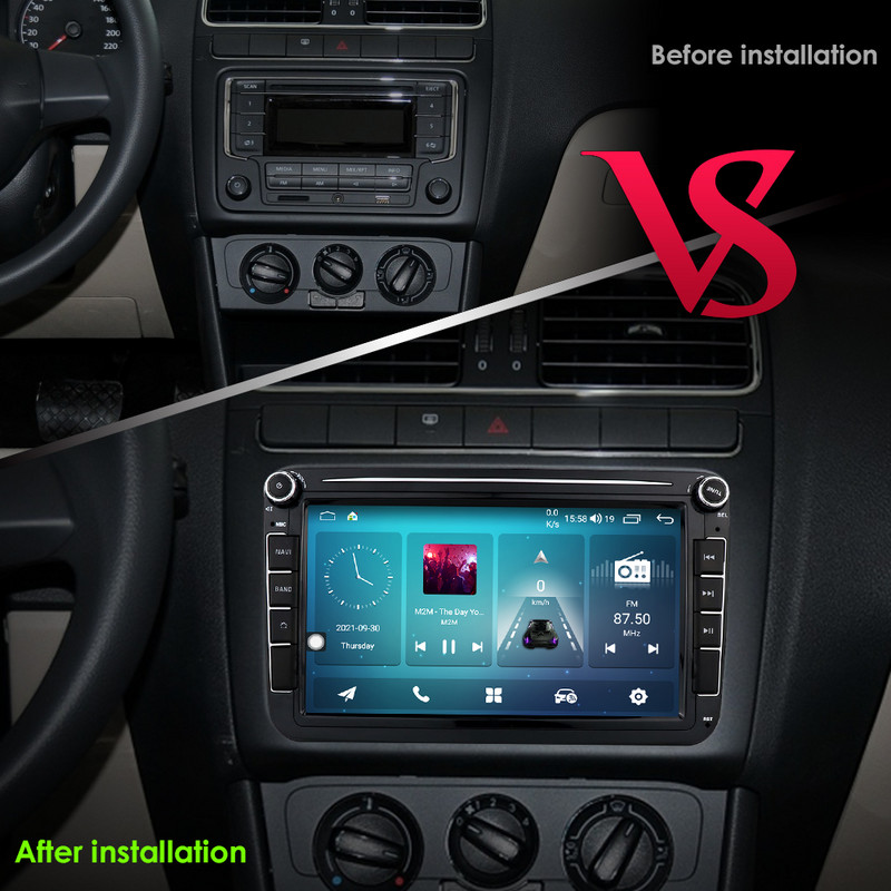 4G 64G Android 11 8" 2din Auto GPS za VW POLO GOLF 5 6 Seat PASSAT B6 CC JETTA TIGUAN TOURAN EOS SHARAN SCIROCCO CADDY Radio DSP