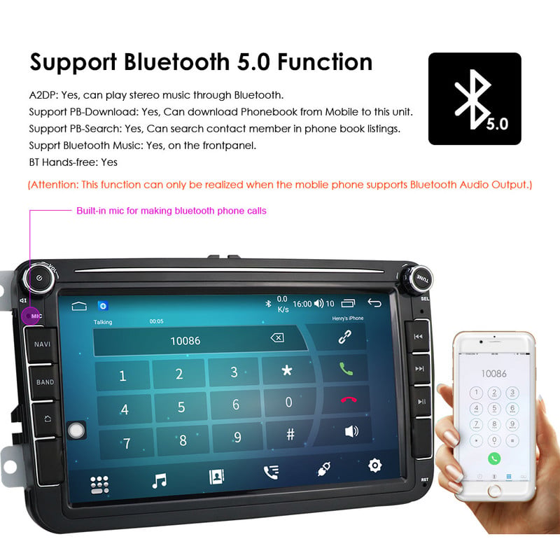 4G 64G Android 11 8" 2din Auto GPS za VW POLO GOLF 5 6 Seat PASSAT B6 CC JETTA TIGUAN TOURAN EOS SHARAN SCIROCCO CADDY Radio DSP