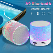 Νέο Mini Portable Car Audio A9 Dazzling Crack LED Wireless 4.1 Subwoofer Speaker TF Card