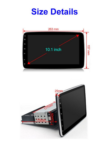 X-REAKO 10,1 INCH Andriod 11 1 Din Car Συσκευή αναπαραγωγής πολυμέσων Carplay 360C Περιστροφή Πλοήγηση GPS Bluetooth Wifi USB FM Mirror Link