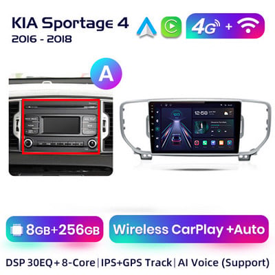 AWESAFE PX9 KIA Sportage KX5 4 2016 2017-2019 Autórádió Multimédiás Navigáció 2 Android 2din Autoradio CarPlay sztereóhoz