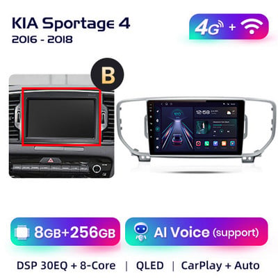 AWESAFE PX9 KIA Sportage KX5 4 2016 2017-2019 Autórádió Multimédiás Navigáció 2 Android 2din Autoradio CarPlay sztereóhoz