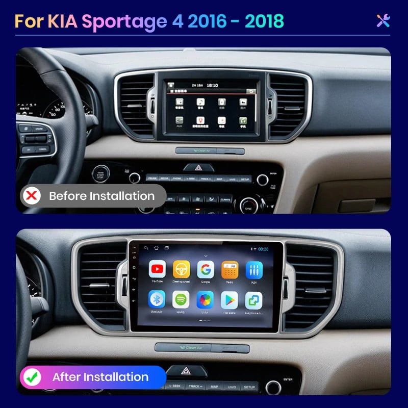 AWESAFE PX9 KIA Sportage KX5 4 2016 2017-2019 Autórádió Multimédiás Navigáció 2 Android 2din Autoradio CarPlay sztereóhoz