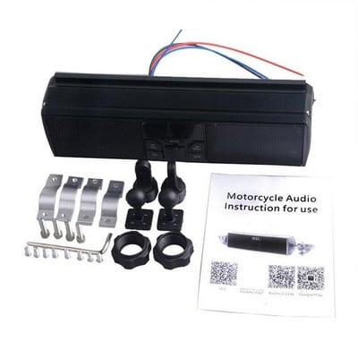 LED kijelző Motorkerékpár Bluetooth Audio Hangrendszer Sztereó Moto Tartozékok Rádió MP3/TF/USB Hangszórók FM APP Lopásgátló Con D5E9