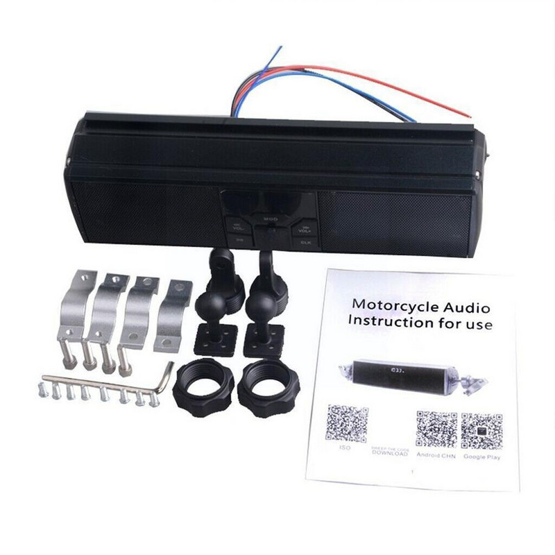 LED kijelző Motorkerékpár Bluetooth Audio Hangrendszer Sztereó Moto Tartozékok Rádió MP3/TF/USB Hangszórók FM APP Lopásgátló Con D5E9