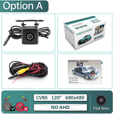 GreenYi 170° 1080P autós tolatókamera AHD halszem objektív, nincs LED hátrameneti jármű Black Night Vision vízálló univerzális