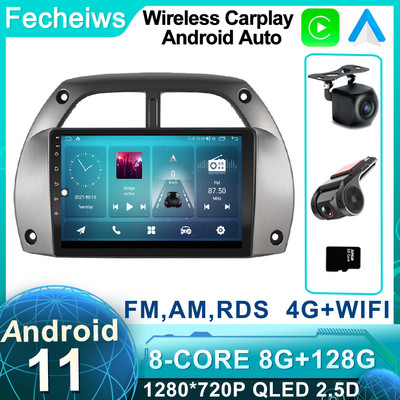 Android 11 Автомобилно радио 2 Din Стерео автомобилен мултимедиен плейър за Toyota RAV4 RAV 4 2001 - 2006 GPS навигация Автоматично видео No 2 Din