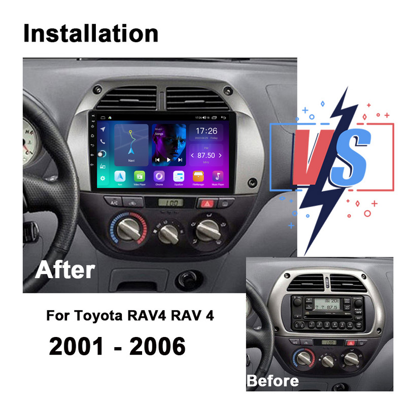 Android 11 auto radio 2 Din Stereo Auto Multimedijski Player za Toyotu RAV4 RAV 4 2001 - 2006 GPS Navigacija Auto Video No 2 Din
