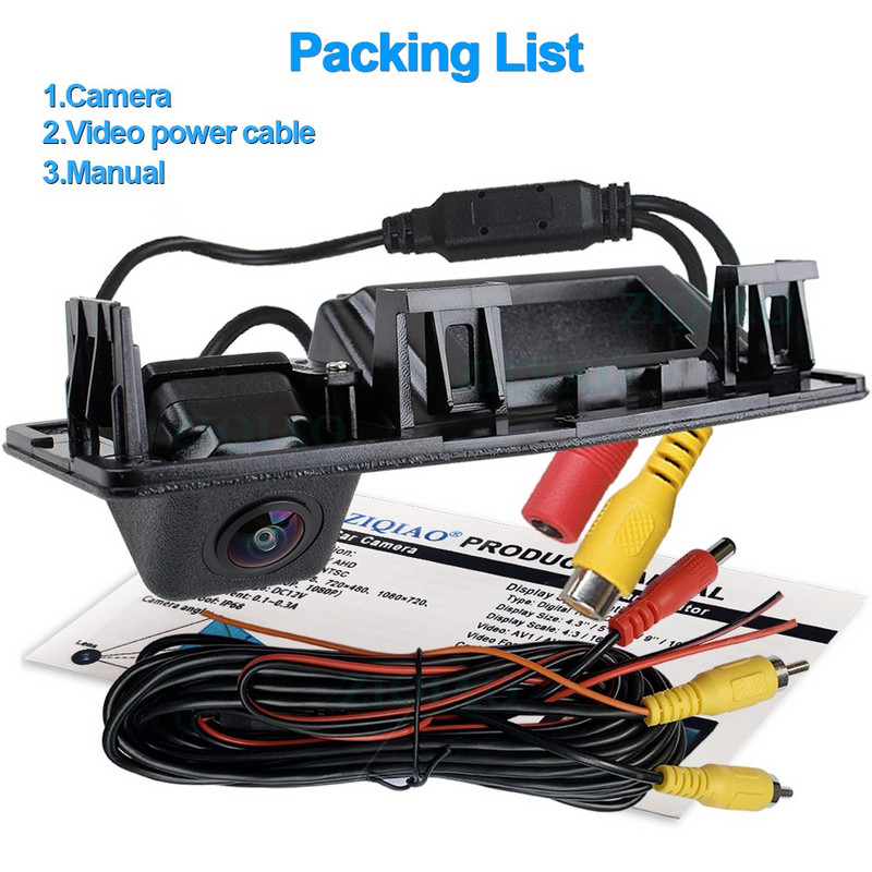 Zadná kamera ZIQIAO HD s objektívom rybieho oka a rukoväťou kufra pre Cadillac ATS L 2014 2015 2016 2017 LS305