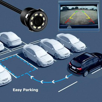 Универсална 8 LED кола за задно виждане Паркиране на заден ход 170° камера Нощен комплект камера Водоустойчива автомобилна камера Аксесоари Помощ при паркиране