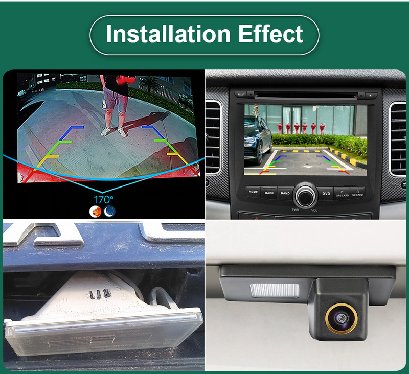 GreenYi 170° AHD 1080P plokštelinis žibintas automobilio galinio vaizdo kamera, skirta Ssangyong Rexton Lester Kyron Korando 2011–2014 m.