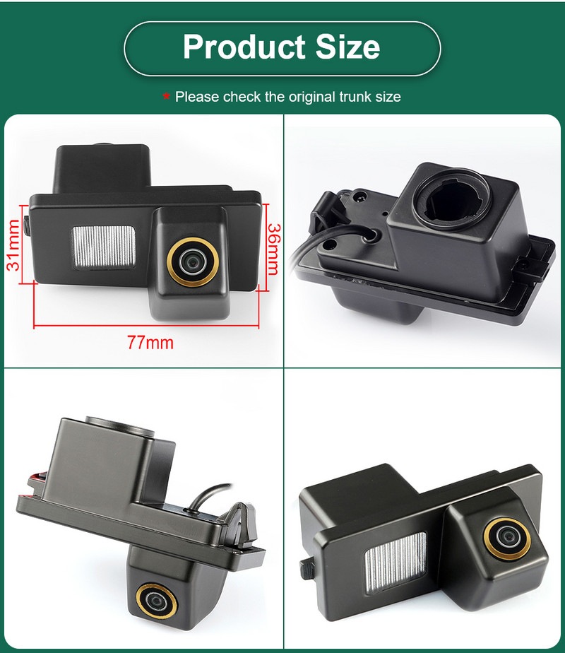 GreenYi 170° AHD 1080P plokštelinis žibintas automobilio galinio vaizdo kamera, skirta Ssangyong Rexton Lester Kyron Korando 2011–2014 m.